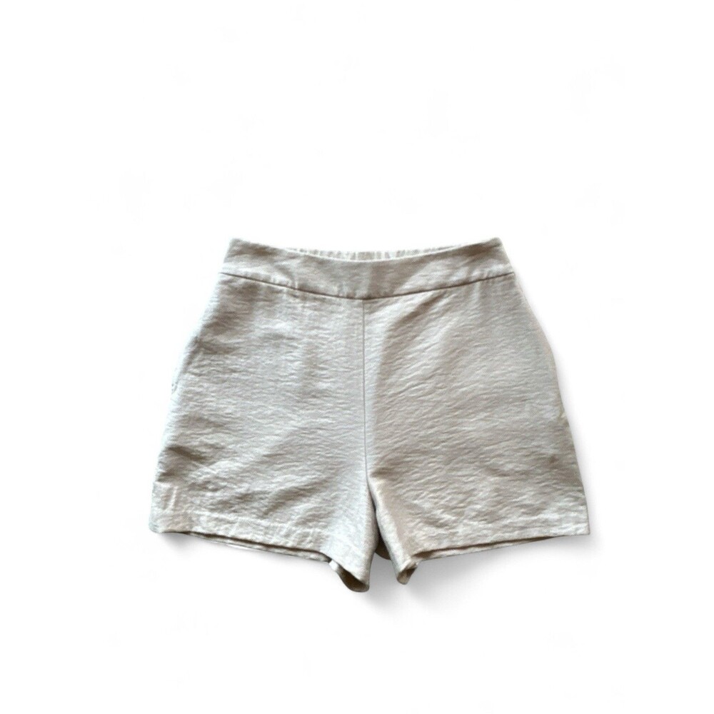 NEW Nordstrom Leith Women's M Beige Dress Shorts High Rise Viscose 3.5" Inseam